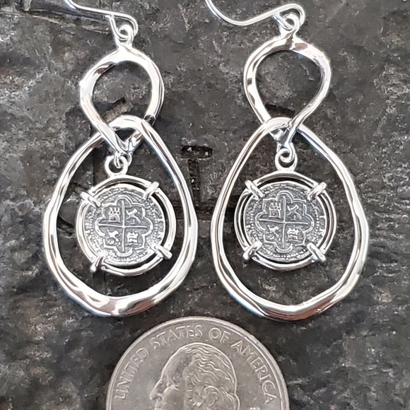 Atocha silver coin earrings - Picture 3 of 6